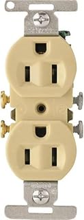 EATON Wiring 5270V-BU Straight Blade Standard Duplex Receptacle, 125 V, 15 A, 2 Pole, 3 Wire, Ivory