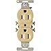 EATON Wiring 5270V-BU Straight Blade Standard Duplex Receptacle, 125 V, 15 A, 2 Pole, 3 Wire, Ivory