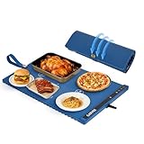 GarveeTech Food Warming Mat, 24x15 in Dual Zone Electric Warming Tray with Child Lock, 1-3H Flexible Timer & 6 Temp Settings, Easy-Clean Portable Food Warmer for Party, Buffet & Home Daily Use, Blue