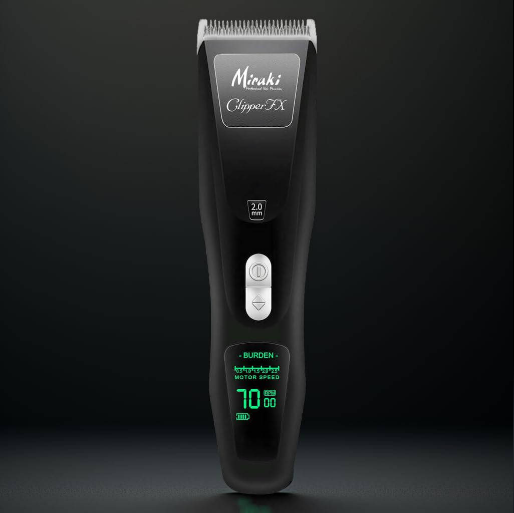 FX Hair Clippers for Men - Professional Barber Clippers with Stainless Steel Ceramic Blade, Adjustable Grade Tape, Digital Display, Long Battery Life, and Speed Control up to 7000RPM