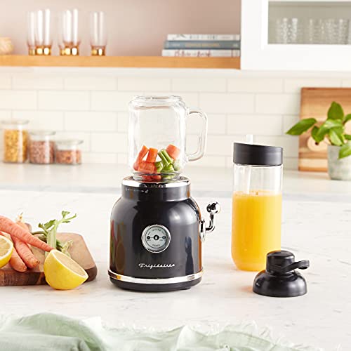 Frigidaire Esmm100-Black Retro Smoothie Maker Personal Blender With Mason Jar, Perfect For Shakes And Smoothies, Countertop, Dishwasher Safe, Bpa-Free, High Power 300W, Black #TOP6