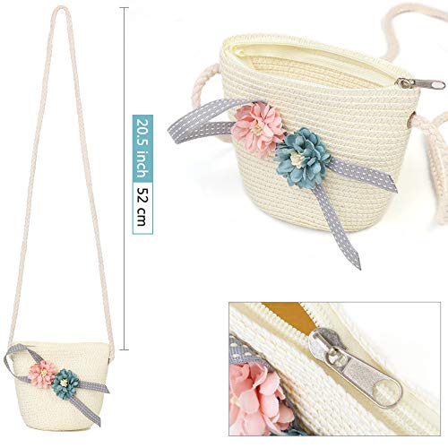 Sumolux Straw Hats Girls Kids Sun Hats Summer Beach Hats Straw Woven Pocket Suit Outdoor Activities #TOP4