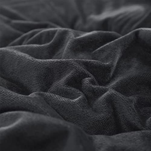 Clothknow Black Fluffy California King Comforter Set Black Velvet Comforter Black Bedding Comforter Sets Cal King Flannel Bed Comforter Soft Cozy Black Comforter California King Comforter #TOP5
