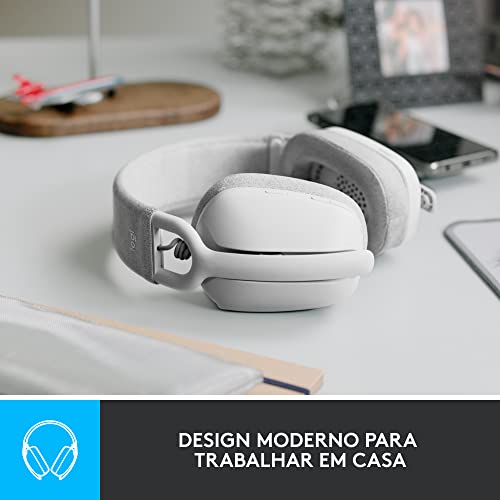 Headset Sem Fio Logitech Zone Vibe 100 Com Microfone Flip- to-Mute Com Cancelamento de Ruído, Conexã