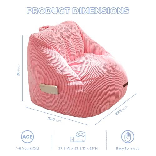 image for MAXYOYO Kids Bean Bag Chair, Bean Bag Couch with Handle, Comfy Toddler
