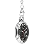 Bulova Classic Pocket Watch 3-Hand Date Quartz Stainless Steel, Black Dial with Detachable Chain Style: 96B308 - Image 2