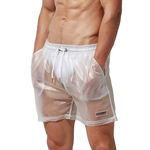 Men's Solid Transparent Fashion Rain Travel Clothing PU Shorts Board Shorts3