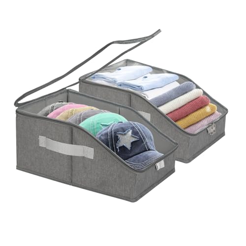 2 PCS Stackable Hat Organizer for Baseball Caps, Hat...