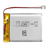EEMB 3.7V Lipo Battery 600mAh 503042 Lithium Polymer ion Battery Rechargeable with JST Connector Make Sure Device Polarity Matches with Device Before Purchase!!!
