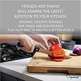 Organicook Luxury Large Wooden Chopping Board - Non-Slip Feet, Bamboo Chopping Board, Wood Cutting Board, Butchers Block, Easy Clean, Thick 40x30x3cm, Fair Trade - Image 9