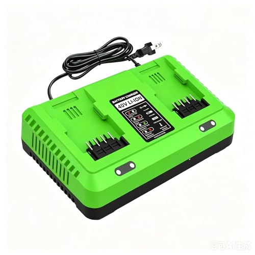 Chargeur Greenworks 40V double emplacement pour batteries d'outils de jardin G-MAX