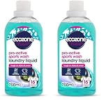 Ecozone Pro-Active Sports Wash, Ultra Concentrated Laundry Liquid Bio Detergent, Washing Machine Clothing Stain & Odour Removal, Natural Vegan Non Toxic Eco-Friendly, Gentle on Skin, 16 Washes (750ml)