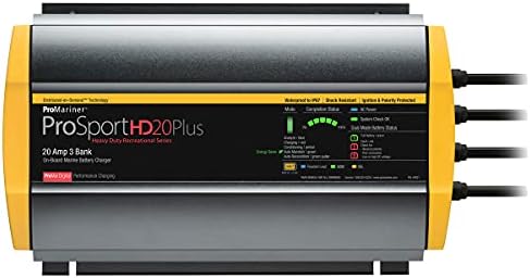 ProMariner 44021 ProSport HD Waterproof Marine Battery Charger, 20 Amp, 3 Bank