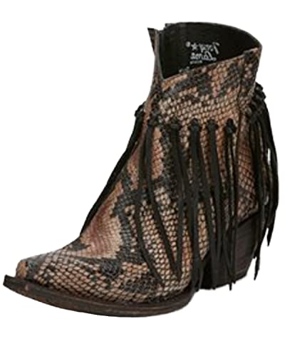 Tony Lama Women's Anahi Fringe Fashion Booties Snip Toe - Vf6041