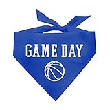 Game Day Basketball Dog Bandana | 100% Cotton Adjustable Triangle | Made in USA | Basketball | Sports | Biggest Fan | Game Day | Royal, X-Small (1049)