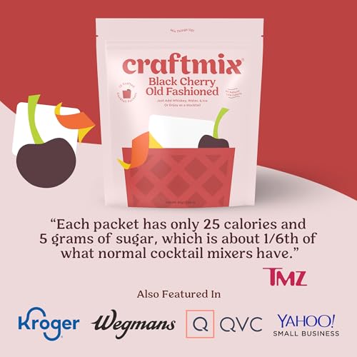 Image of Craftmix Black Cherry Old Fashioned Cocktail Mixers & Drink Mix, 12 Pack