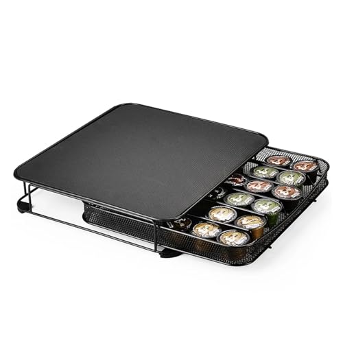 Cajón for 36 cápsulas de café, compatible con máquinas Caffitaly Dolce Gusto. Almacenamiento marco acero inoxidable(B(45cm))