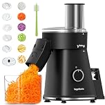 Electric Cheese Grater, Quiet Salad Shooter, 6-in-1 Electric Slicer for Home Kitchen, Built-in Storage, with Safety Lock, 6 Blades&Brush, for Zucchini, Cheese, Vegetable, Potato, Fruits