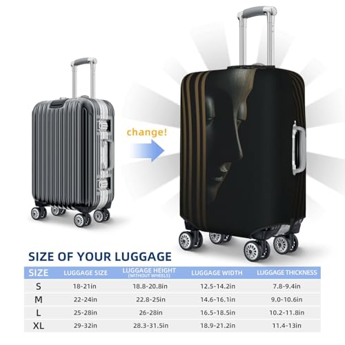 Minimalist Elegant Buddha Statue Elastic Travel Luggage Covers Dustproof Scratch-Resistant Suitcase Protector Fit 22-24 Inch4