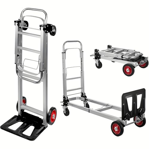 Carretilla plegable de mano con ruedas, carga 400 lb miniatura 1
