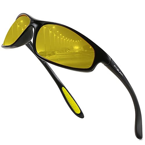Image of FAGUMA Polarized Sports Sunglasses For Men Cycling Driving Fishing UV400 Protection, Night Vision, normal