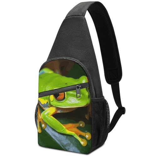 Bolso tipo Sling pequeño para hombre y mujer, amarilloverde miniatura 1