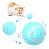 【Einzigartiges Design】 Katzenspielzeug Ball hat zwei Modi: Im normalen Modus leuchtet das grüne Licht 3 Sekunden lang und schaltet sich nach 5 Minuten Betrieb automatisch aus; im Smart-Modus leuchtet das blaue Licht 3 Sekunden lang nach fünf Minuten Betrieb automatisch in den Standby-Modus wechseln und nach dem Antippen aktiviert werden.