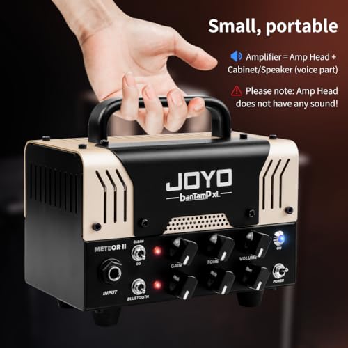 Image of JOYO 20W Guitar Amp Head High Gain Hybrid Tube Preamp with 12AX7, Dual Channel Clean /Distortion, FX Loop, Bluetooth Streaming & Headphone Out, Require 8Ω Speaker Cab (Meteor II)