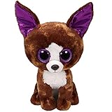 Über 40 verschiedene Designs TY 37259 Dexter, Chihuahua 24cm, mit Glitzeraugen, Glubschi\'s, Beanie Boo\'s, braun, 24 cm