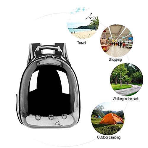 Foodie-Puppies-Astronaut-Space-Transparent-Capsule-Breathable-Airline-Approved-Ventilate-Transparent-Carrier-Backpack-for-Travel-Hiking-and-Outdoor-for-Puppies-Cats-Black
