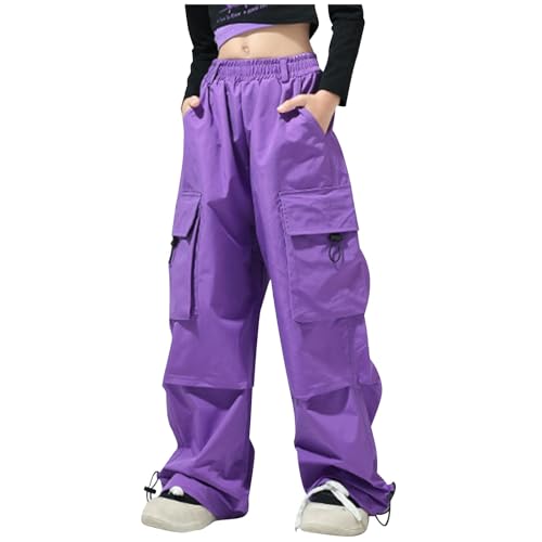 Cargo Pants for Girls 10-12 Summer Trendy Cute High Waisted Workout Hiking Pants Casual Baggy Quick Dry Boy Joggers