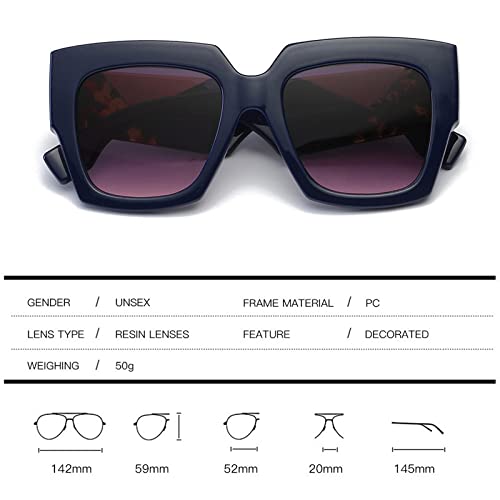 Flat Top Oversized Sunglasses Women Gradient Summer Style Women Sun Glasses Female Big Eyewear UV4002