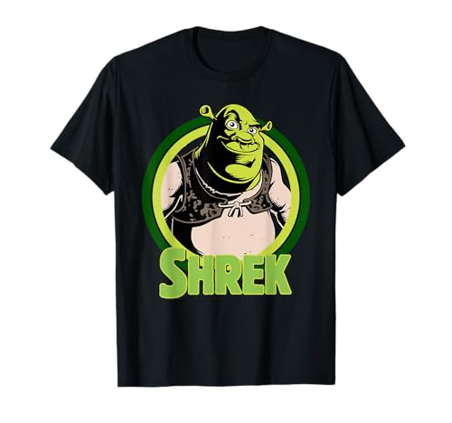 Shrek in Circles Cartoon Portrait Logo T-Shirt