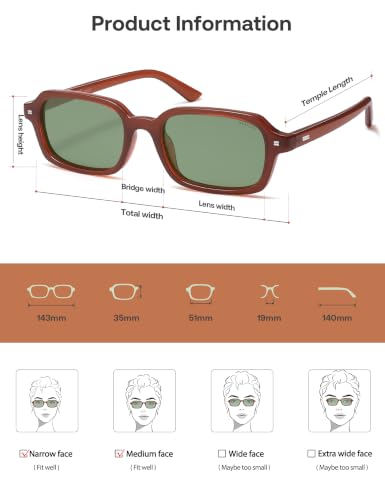 Image of SOJOS Trendy Rectangle Polarized Sunglasses Womens Mens SJ2610