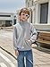 Haloumoning Boys Quarter Zip Quilted Sweatshirts Kids Fashion Long Sleeve Pullover Clothes 5-14 Years Grey