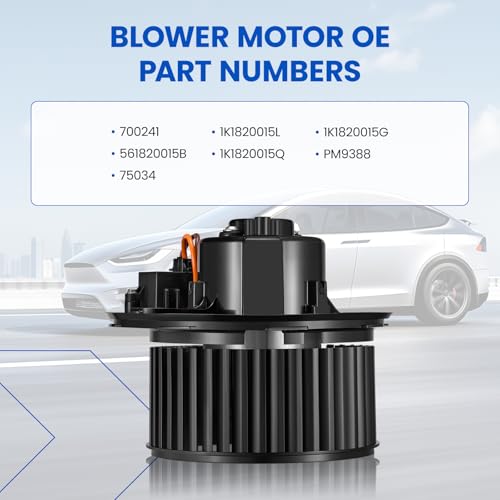 Image of HVAC Blower Motor 700241 Compatible with Audi A3 TT Quattro, Compatible with Volkswagen CC Golf Golf R GTI Jetta, AR3Z19805B, PM9388, A /C Blower Motor Assembly