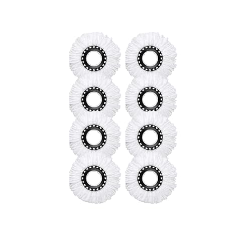 PULNDA Mop Head Replacement 360 Spin Mop Replacement Head Round Mop Head Microfiber Refills 8 Pack
