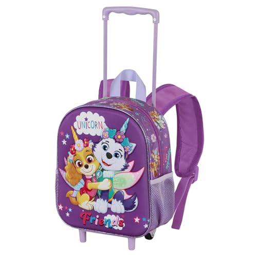 Karactermania La Patrulla Canina Magic-Mochila 3D con Ruedas Pequeña, Lila, 26 x 34 cm, Capacidad 7 L