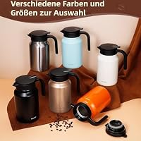 WYHVAND Thermoskanne 1,5 L aus Edelstahl, Kaffeekanne, Kupfer – Ansicht 8