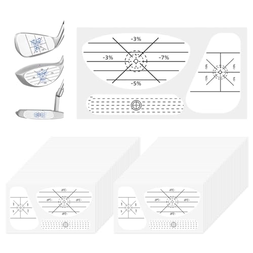 flintronic 180PCS Golf Impact Tape, Golfschläger Schlagaufkleber, Golf Schwungtrainer für Eisen, Holz-Putter, Übungsschwung Trainingshilfe
