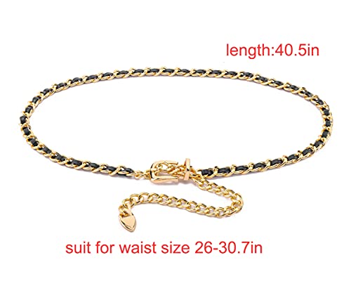Ayliss Women Chain Waist Belt Metal Skinny Dress Belt Cinch Fashion Silver Golden Waist Belt Belly Pu Leather Waistbands2