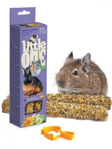 Little One Stick | Przekąski dla gryzoni, króliki, szynszyle, Degus, Świnki morskie, opakowanie 6 x 2 x 60 g (zioła i kwiaty)