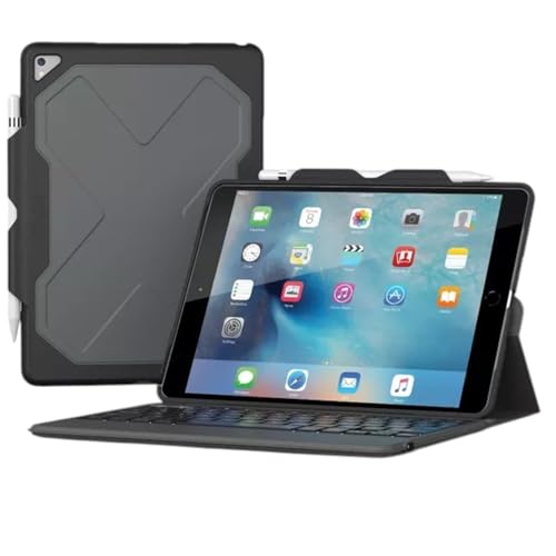 Image of TECH14 Keyboard Case For (iPad Air 3rd Generation,2019 & iPad Pro 2017,10.5") Wireless Bluetooth Keyboard (English QWERTY/ARABIC Layout) Backlite Keys, Built-In Pencil Holder, Rugged Protective Cover