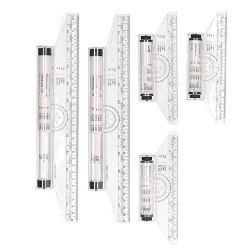 Gsycle 5PCS Measuring Rolling, 15cm 30cm Clear Scale Light Weight Parallel Rolling Ruler Architect Scale Ruler with Formulas for Work