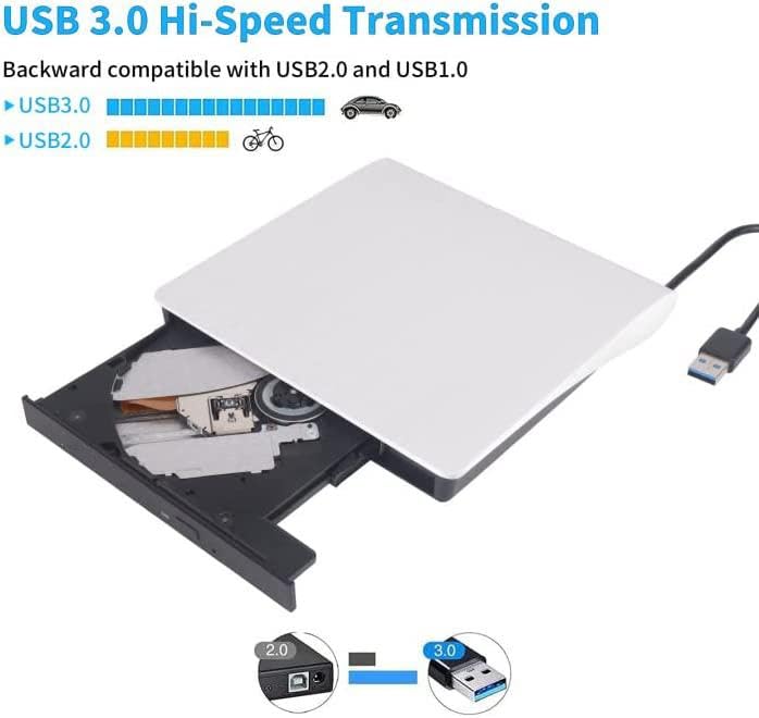 Unidad externa lectora y grabadora de CD/DVD USB 3.0 miniatura 3
