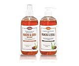 Pack compuesto de: 1 x Champú fortificante con Romero y Quina que limpia y revitaliza el cuero cabelludo para lucir una melena más fuerte y vigorosa. 1 x Tónico capilar revitalizante con Romero y Quina (Ron Quina) que fortalece el cabello y estimula el crecimiento dando brillo y volumen extra.