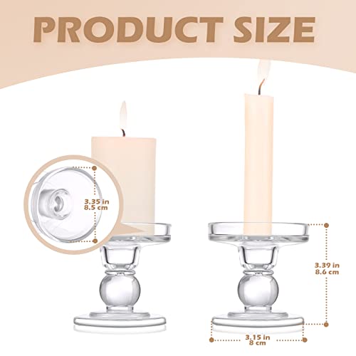 Potchen 6 Pcs Glass Candle Holders For Pillar Candles Taper Candlestick Holders Unity Candle Stand For Formal Events, Wedding Table Centerpiece, Church, Holiday Decor (Clear) #TOP1