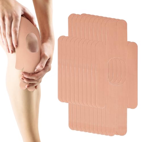 10 pzs Cinta Kinesiológica Precortada para Rodillas, Transpirable Tiras Cinta Atlética Kinesiológica Flexibles e Impermeables Adhesivos Soporte para Rodillas para Una Estabilidad Duradera