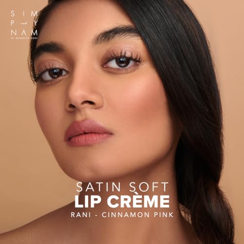Image of SIMPLYNAM Satin Soft Lip Creme | 1 Swipe Full Coverage | Hydrating, Creamy Matte Finish | 6-8 Hour Stay | Transfer-Proof & Smudge-Proof | Infused with Peptides & Squalane | Vegan | Rani - Cinnamon Pink