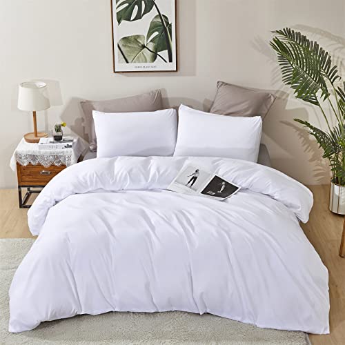 Image of KAREVER White Fluffy Comforter Queen Women Soft White Bedding Men Durable Breathable Blanket Queen Lightweight Bed Comforter